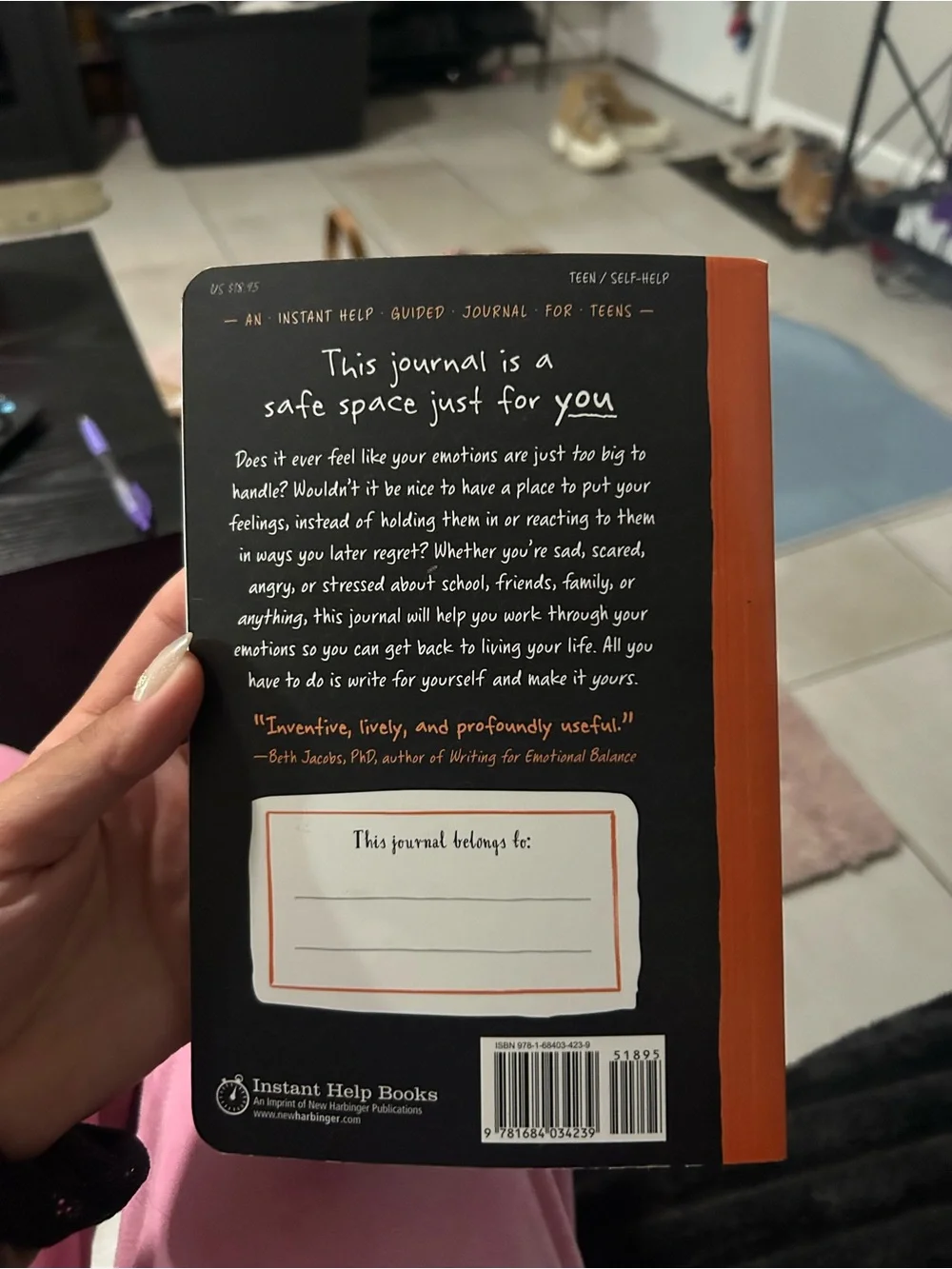 Put Your Feelings Here — Black & Orange DBT Journal